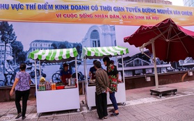 Người dân bắt đầu bán thử nghiệm tại phố hàng rong có sử dụng vỉa hè đầu tiên ở Sài Gòn