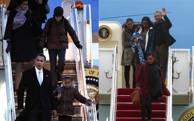 Lần cuối cùng, gia đình Tổng thống Barack Obama trở về sau kỳ nghỉ bằng chuyên cơ Air Force One