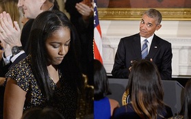 Cuối cùng thì cô út Sasha nhà Tổng thống Barack Obama cũng xuất hiện cùng cả gia đình