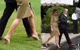 Bất chấp dư luận xôn xao, Đệ nhất phu nhân Melania Trump vẫn đi giày cao gót trở lại vùng bão Harvey