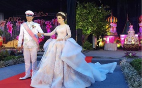 Cô dâu bỗng nổi tiếng thế giới vì mặc váy cưới 11 tỷ đồng, đeo vương miện vàng trong đám cưới cổ tích