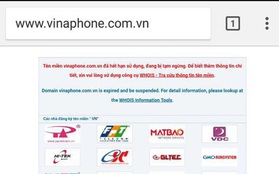 Website Vinaphone sập vì hết hạn sử dụng tên miền