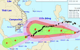 Bão Tembin giật cấp 14 sầm sập hướng vào biển Đông, có thể "uy hiếp" Nam bộ dịp Noel