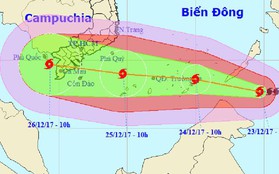 Tối nay, siêu bão số 16 (bão Tembin) giật cấp 14, 15 tấn công Nam Bộ