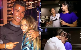 Ronaldo tặng em họ "nữ hoàng sexy" Jennifer Lopez một cái ôm nồng ấm