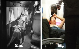 9 bức ảnh tiết lộ sự khác biệt một trời một vực giữa hành khách trên máy bay xưa và nay