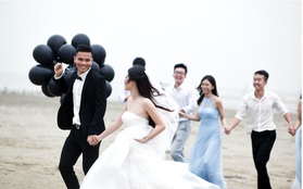 Ảnh cưới đồng quê lãng mạn của tuyển thủ Lê Văn Thắng