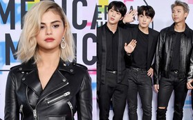 Thảm đỏ AMA 2017: Selena Gomez nhuộm tóc vàng "chất chơi", BTS xuất hiện điển trai cùng dàn sao quốc tế