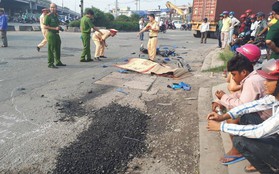 Sài Gòn: Nữ sinh tử vong thương tâm sau khi bị container tông trúng, kéo lê hàng chục mét trên đường
