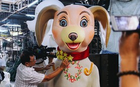 Linh vật chó Phú Quốc sắp được trang trí ở đường hoa Tết Nguyễn Huệ có hình dáng ra sao?