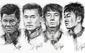 Trọn bộ tranh ký họa dàn cầu thủ "cực phẩm" U23 Việt Nam