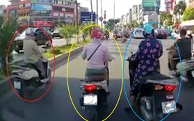Clip: Ba chị ninja rủ nhau dàn hàng ngang chờ đèn đỏ kết hợp tránh nắng, tài xế ô tô bấm còi xin đi cũng không nhường