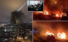 Sau Khải Hoàn Môn, đến lượt tháp Eiffel chìm trong khói đen ngùn ngụt của biểu tình đốt phá suốt đêm