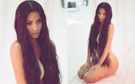 Kim Kardashian hút triệu like với ảnh gần như nude khoe lấp ló vòng 1