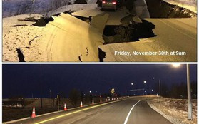 Mỹ: Đường sập tan nát do động đất, lấp lại như mới trong 4 ngày
