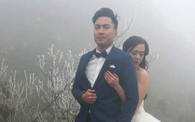 Cặp đôi dũng cảm ăn mặc mong manh chụp ảnh cưới giữa băng tuyết Ô Quý Hồ