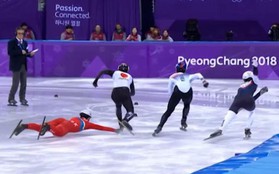 VĐV Triều Tiên kéo chân đối thủ khi trượt ngã ở Olympic mùa đông
