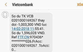 Khách rút tiền nhận đường link lạ, Vietcombank nói gì?