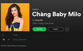 Spotify Việt Nam đang nghe nhạc Đông Nhi thì có lời giới thiệu: "Các bạn đã đến với website sonhai.info"