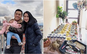 Lam Trường và bà xã 9x tự tay nấu ăn, tổ chức tiệc sinh nhật 1 tuổi cho con gái cưng