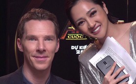 Bảo Anh chụp ảnh với nam diễn viên "Dr. Strange" Benedict Cumberbatch, nhưng hình như có gì đó sai sai?