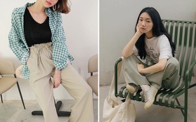 Hè này nếu mua quần culottes, bạn hãy chọn loại cạp chun bản to để sơ vin với áo gì cũng xinh