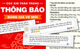 Khán giả náo loạn vì bảng giá mới của CGV