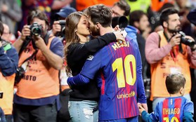 Messi lãng mạn hôn vợ Antonella ngày đăng quang Cúp Nhà vua