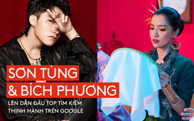 Cuộc "đụng độ" lúc 00h00 ngày 12/5 đưa Sơn Tùng M-TP và Bích Phương lên dẫn đầu Top tìm kiếm thịnh hành trên Google