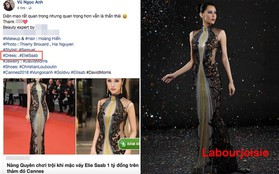 Xúng xính đi Cannes, Vũ Ngọc Anh bị netizen tố mặc thương hiệu ít tiếng nhưng lại nói là của Elie Saab