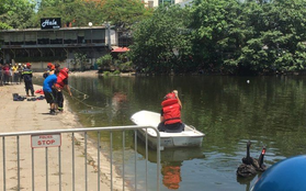 Hà Nội: Lực lượng chức năng vớt thi thể người ông cứu cháu trượt chân ngã xuống hồ Thiền Quang