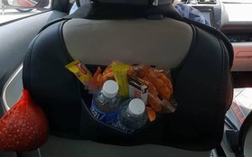 Xôn xao chiếc xe Grabcar đầy ắp sữa, bánh, đồ ăn cho khách hàng dùng miễn phí
