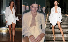 Mặc váy hờ hững khoe vòng 1, Kendall Jenner "đụng hàng" ngay với Kim Kardashian và Hoàng Ku