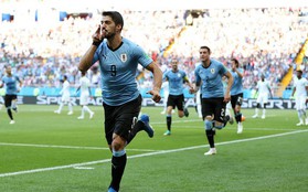 Luis Suarez ghi bàn trong trận đấu thứ 100 giúp Uruguay giành vé vào vòng knock-out World Cup 2018
