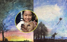 Những bức tranh vẽ bầu trời đẹp chẳng thua gì họa sĩ xịn của cô bé 12 tuổi ở Hà Nội