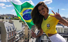 Siêu mẫu Victoria's Secret rạng rỡ cổ vũ Brazil, bỏ mặc bạn trai là thủ môn tuyển Đức đang buồn bã