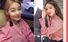 Chiếc áo họa tiết gingham này có gì hay mà lại đốn tim loạt sao nữ Hàn và luôn trong tình trạng "cháy hàng"?