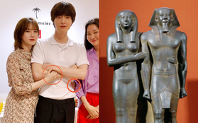 Hình ảnh trùng khớp: Thì ra tư thế "quyết giữ chồng" của Goo Hye Sun đã có từ thời Ai Cập cổ mấy nghìn năm trước?