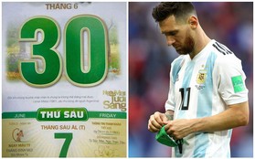 Tờ lịch năm ngoái ở Việt Nam vô tình dự đoán trúng số phận của Messi ở World Cup 2018