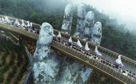 Cầu Vàng với hai bàn tay khổng lồ ở Đà Nẵng đang khiến dân tình "sốt xình xịch" vì đẹp đến choáng ngợp