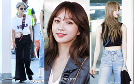 Hani đẹp xuất sắc, Junghwa khoe vòng eo siêu chuẩn cùng các thành viên EXID tại sân bay Hàn sang Việt Nam