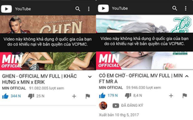 Sốc: 3 MV đình đám của Min đồng loạt bị gỡ khỏi Youtube vì lí do bản quyền