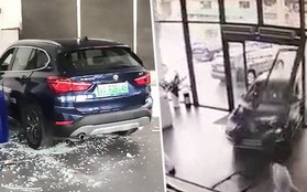 Trung Quốc: Nhầm chân phanh thành chân ga, nữ tài xế đâm tan tành đại lý BMW