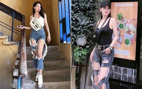 Đã là "mẹ bỉm sữa" 2 con mà Tâm Tít vẫn tự tin khoe dáng chuẩn trên phố với bodysuit và quần jeans rách toang