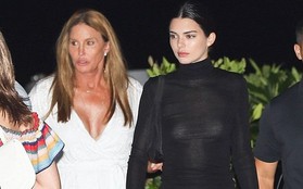Kendall Jenner diện áo "nửa kín nửa hở" lộ lấp ló nhũ hoa khi đi ăn với người bố chuyển giới