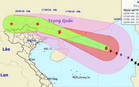 Bão Mangkhut đổ bộ vào Trung Quốc suy yếu nhanh, miền Bắc Việt Nam có khả năng mưa lớn