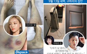 Dispatch bóc mẽ vụ hành hung chấn động: Goo Hara bị chảy máu tử cung, bầm tím nghiêm trọng vì bạn trai đánh