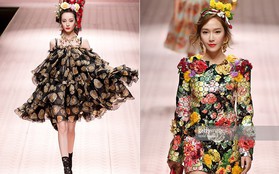 4 nữ thần Địch Lệ Nhiệt Ba, Jessica Jung, Mai Davika, Ayaka Miyoshi catwalk "làm náo loạn" sàn diễn của Dolce&Gabbana