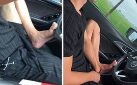 Thanh niên lái ô tô bằng chân rồi quay clip đăng Facebook khoe nhận nhiều chỉ trích trên MXH