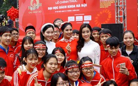 Hoa hậu Đỗ Mỹ Linh cùng hàng ngàn sinh viên tham dự khai mạc ngày hội hiến máu Chủ Nhật Đỏ 2018